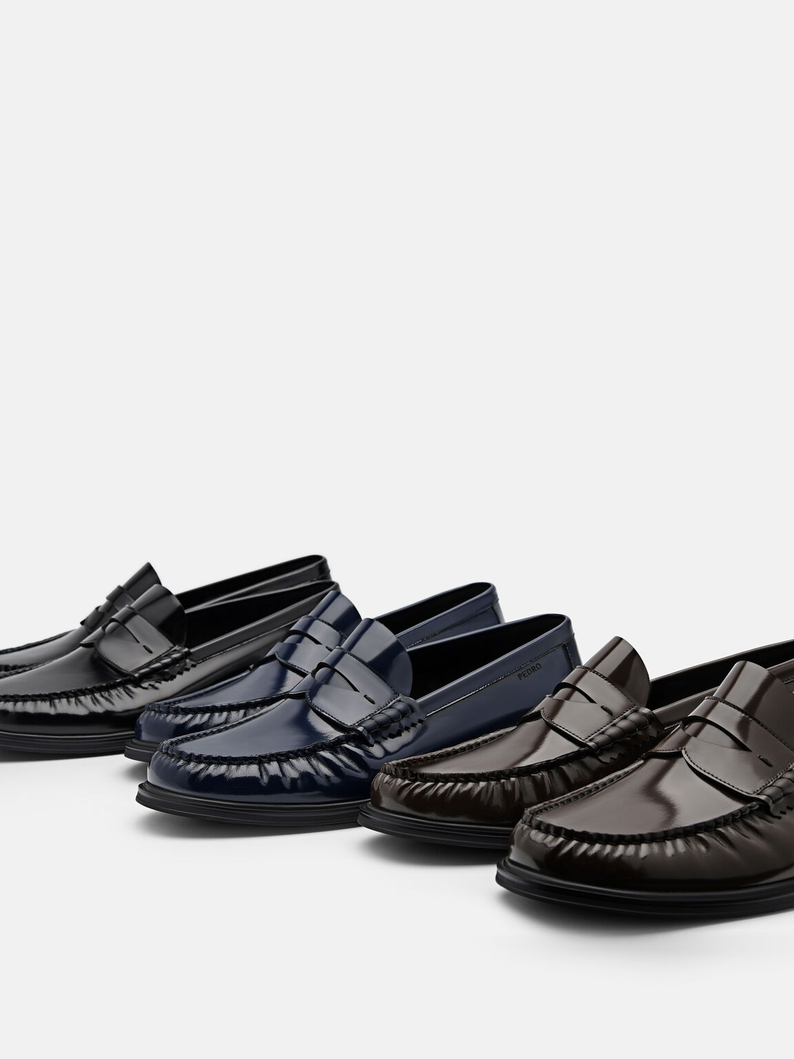 Black Leather Penny Loafers - PEDRO AE