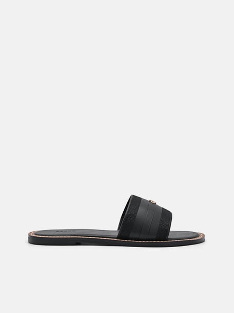 Slide Sandals, Black