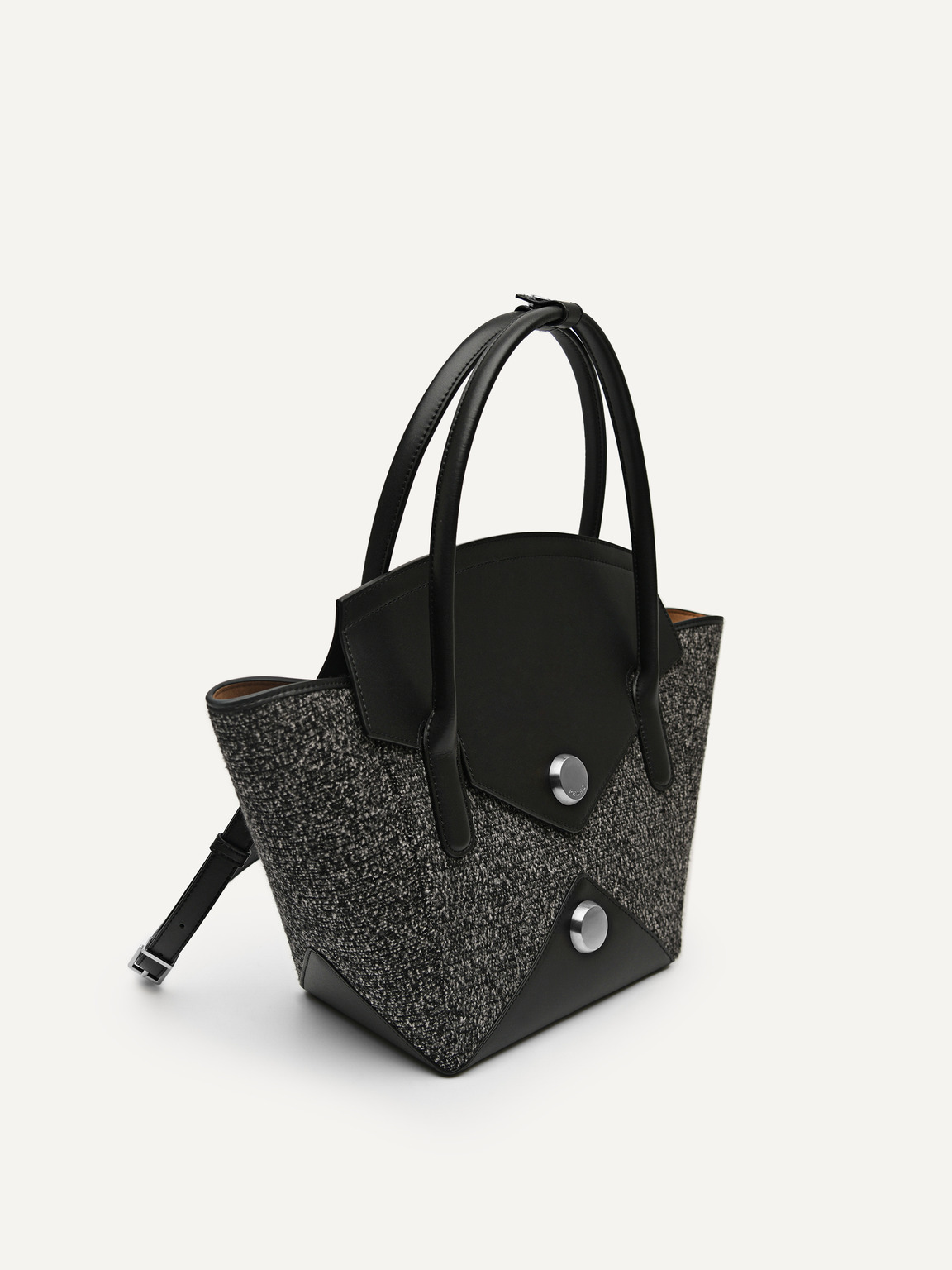 Orb Leather Handbag, Black