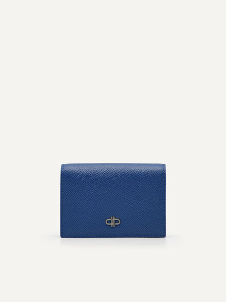PEDRO Icon Embossed Leather Card Holder, Navy