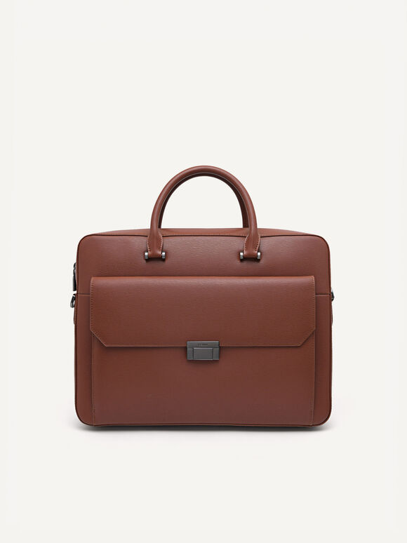 Leather Briefcase, Cognac