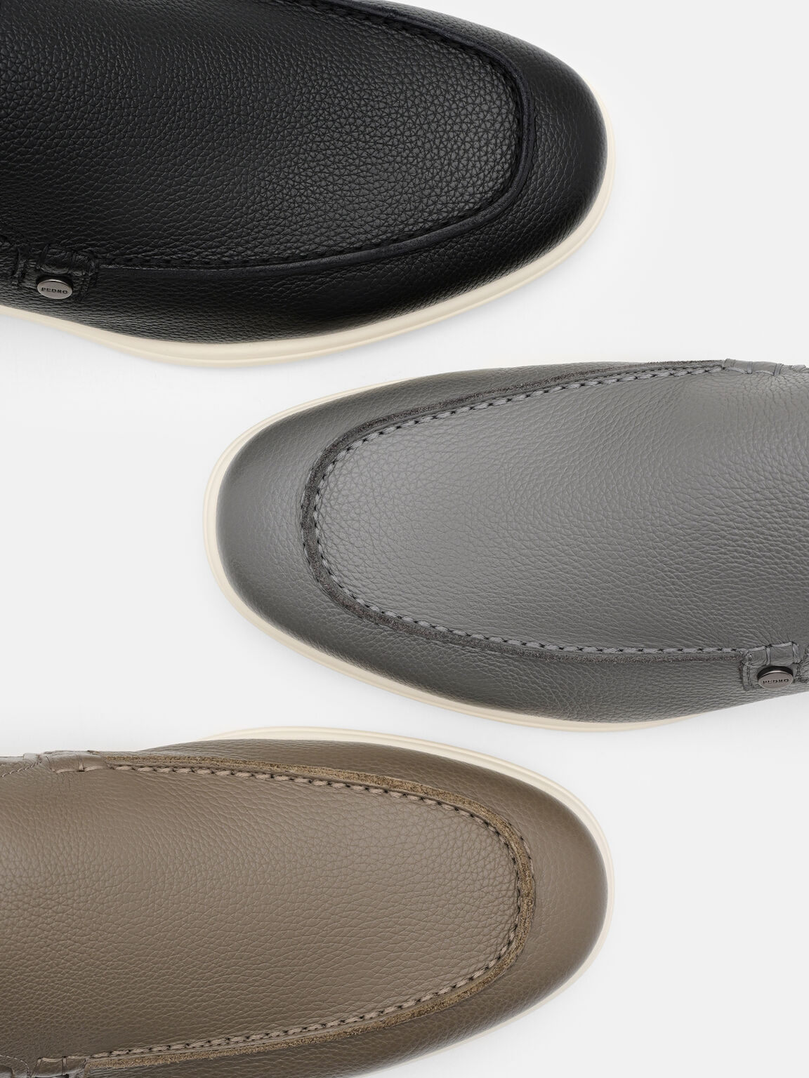 Oliver Tumbled Leather Loafers, Dark Taupe Tumble