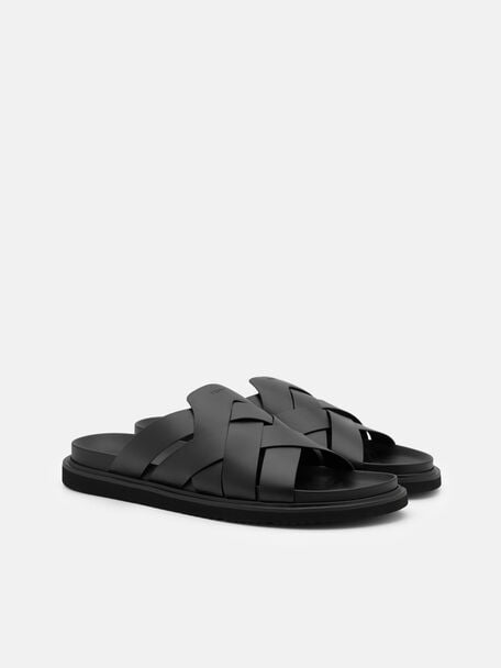 Lukas Slide Sandals, Black
