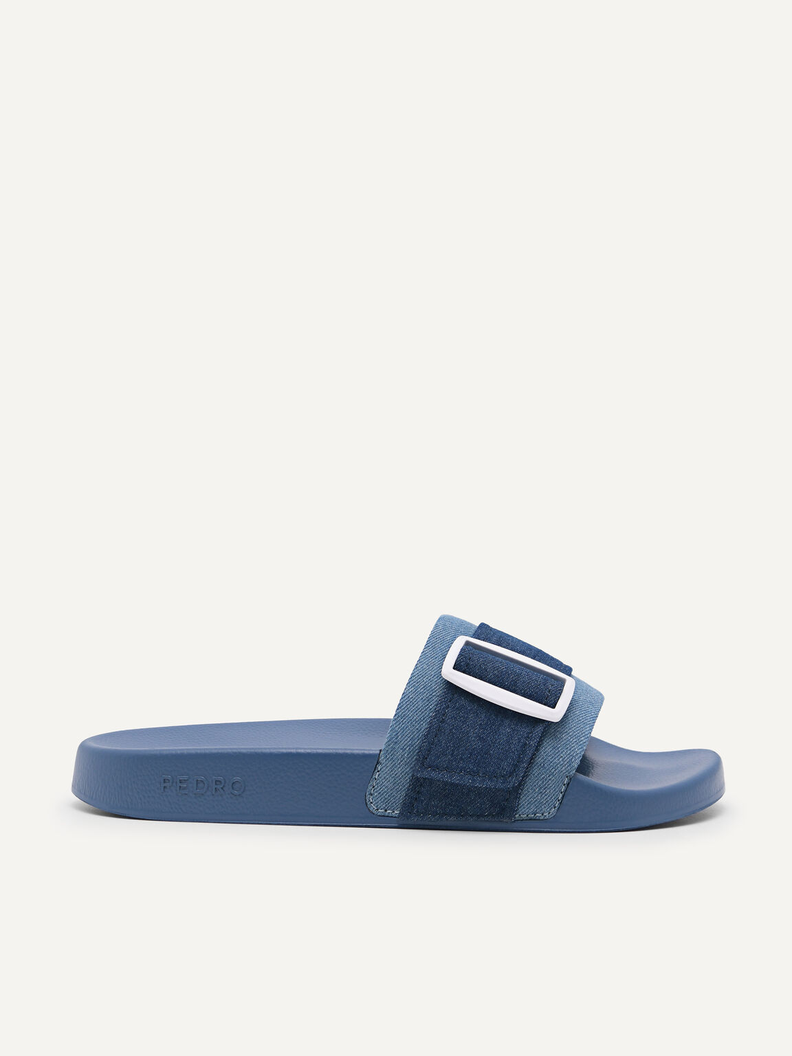 Denim Slide Sandals, Blue