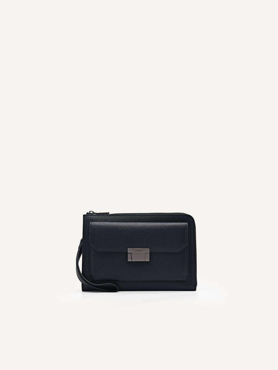 Henry Small Leather Clutch Bag, Black