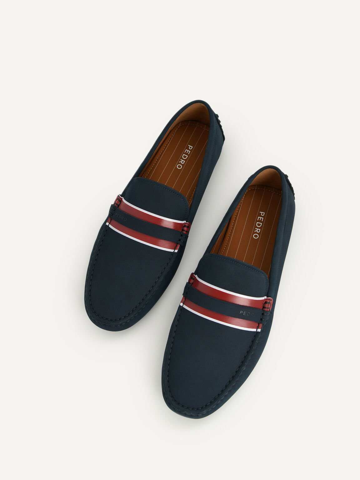 Leather Moccasins, Navy