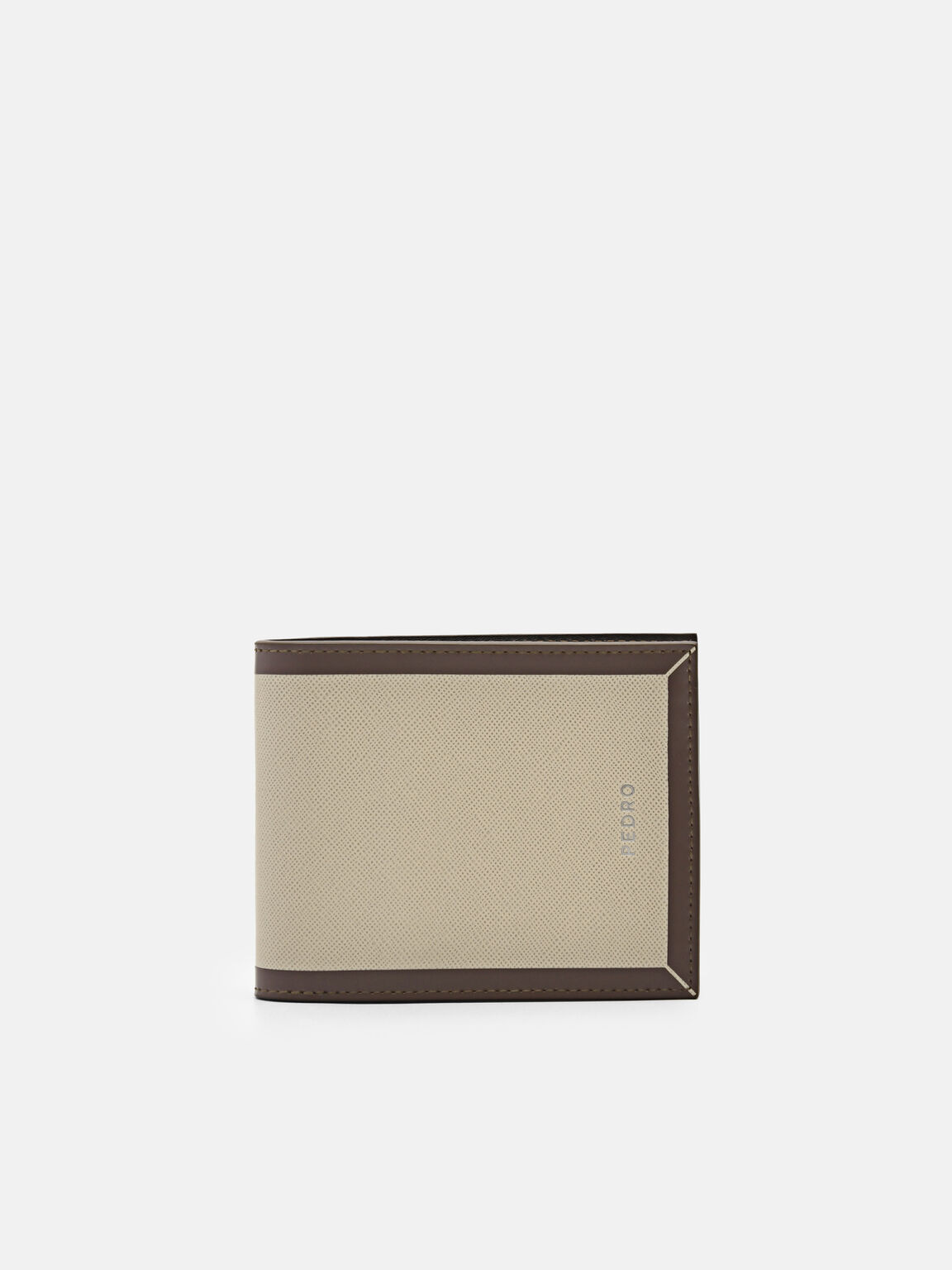 Leather Bi-Fold Coin Wallet, Taupe