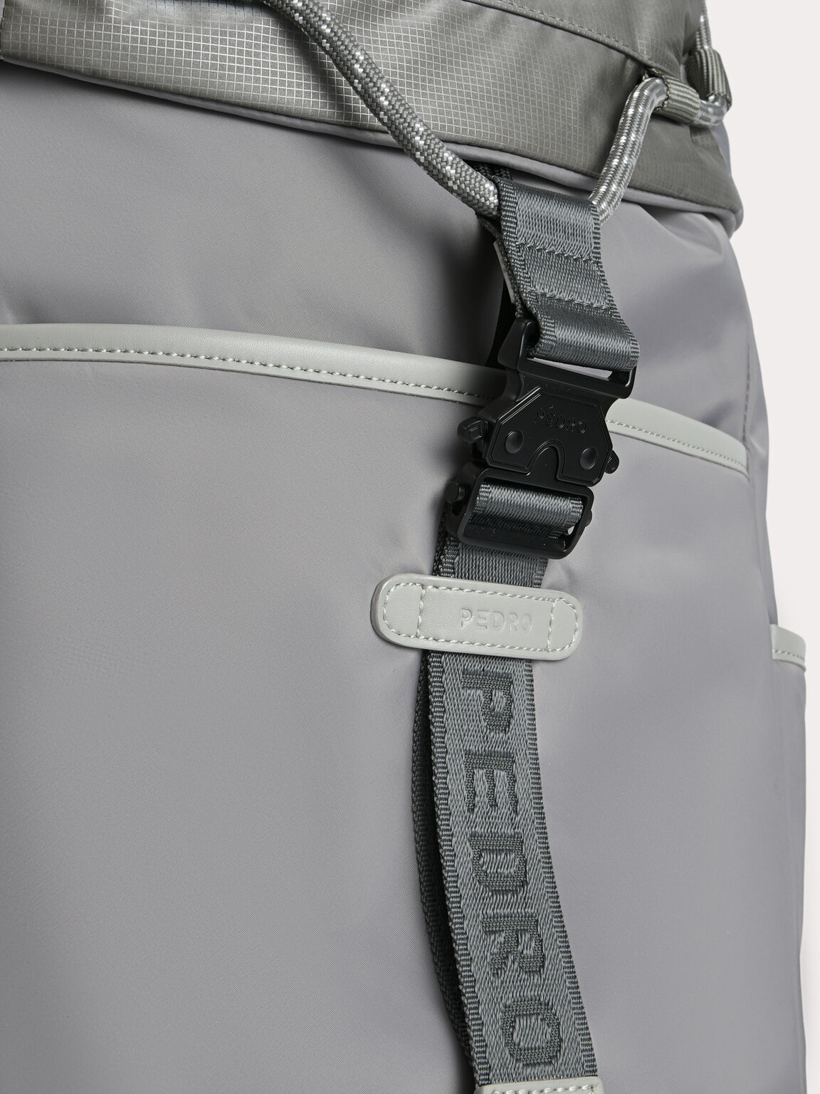 Utilitarian Drawstring Backpack, Grey, hi-res