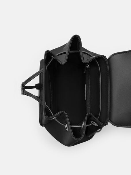 Ilena Nylon Backpack, Black Nylon