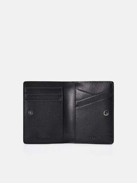 Embossed Leather Card Holder, Black