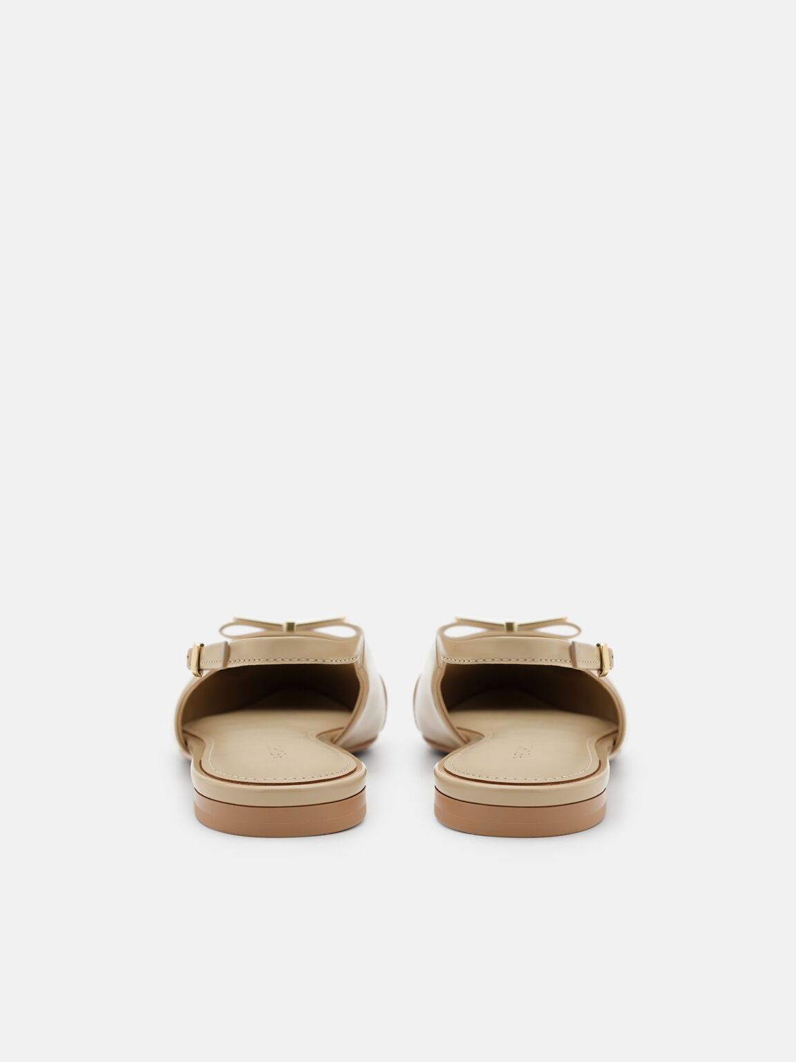 Jeanine Leather Slingback Flats, Sand Patent
