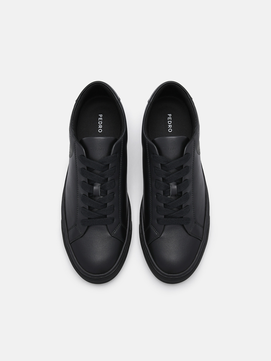 Women's PEDRO Icon Leather Sneakers, Black