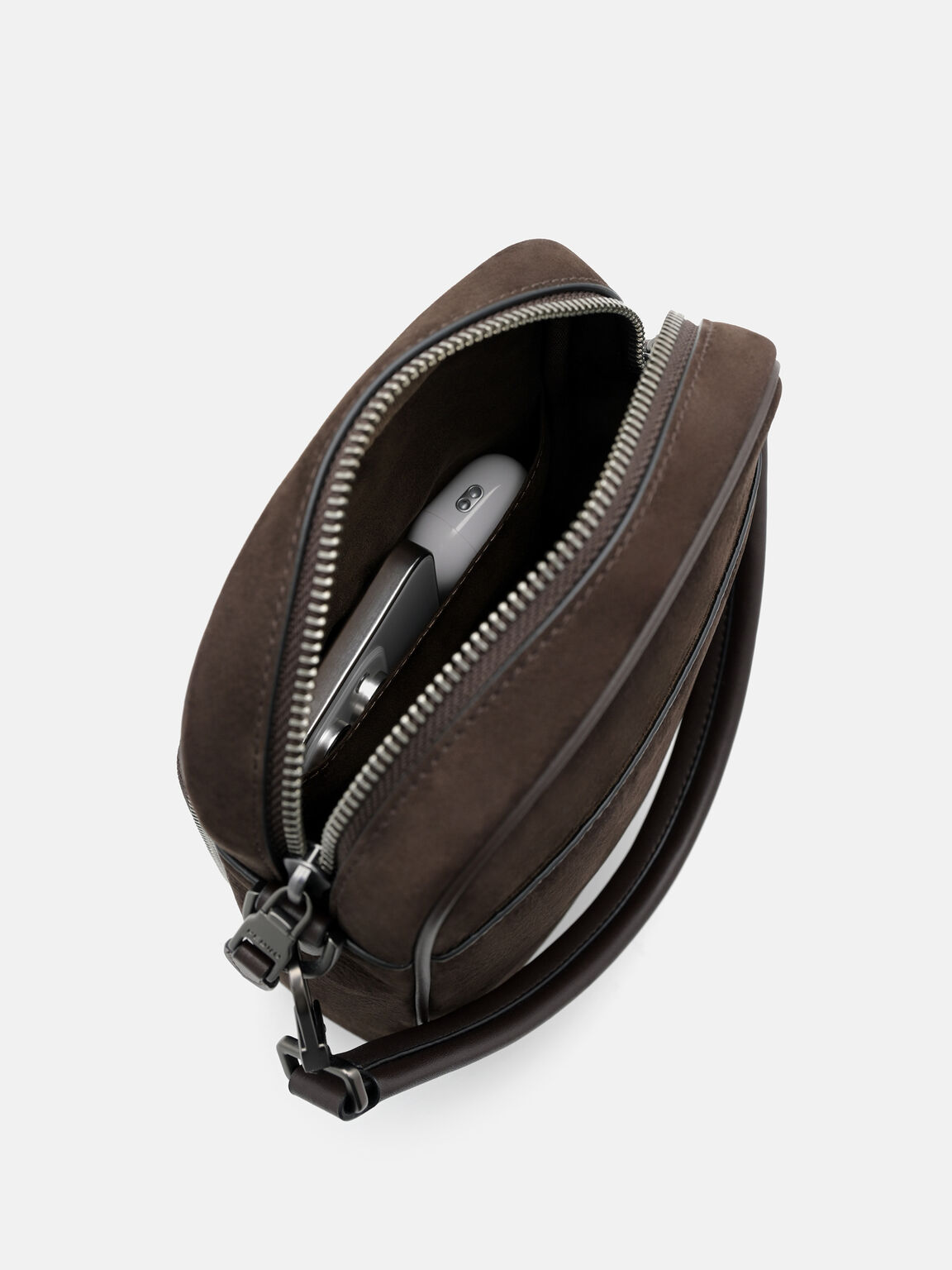 Patrice Leather Crossbody Bag, Espresso Brown