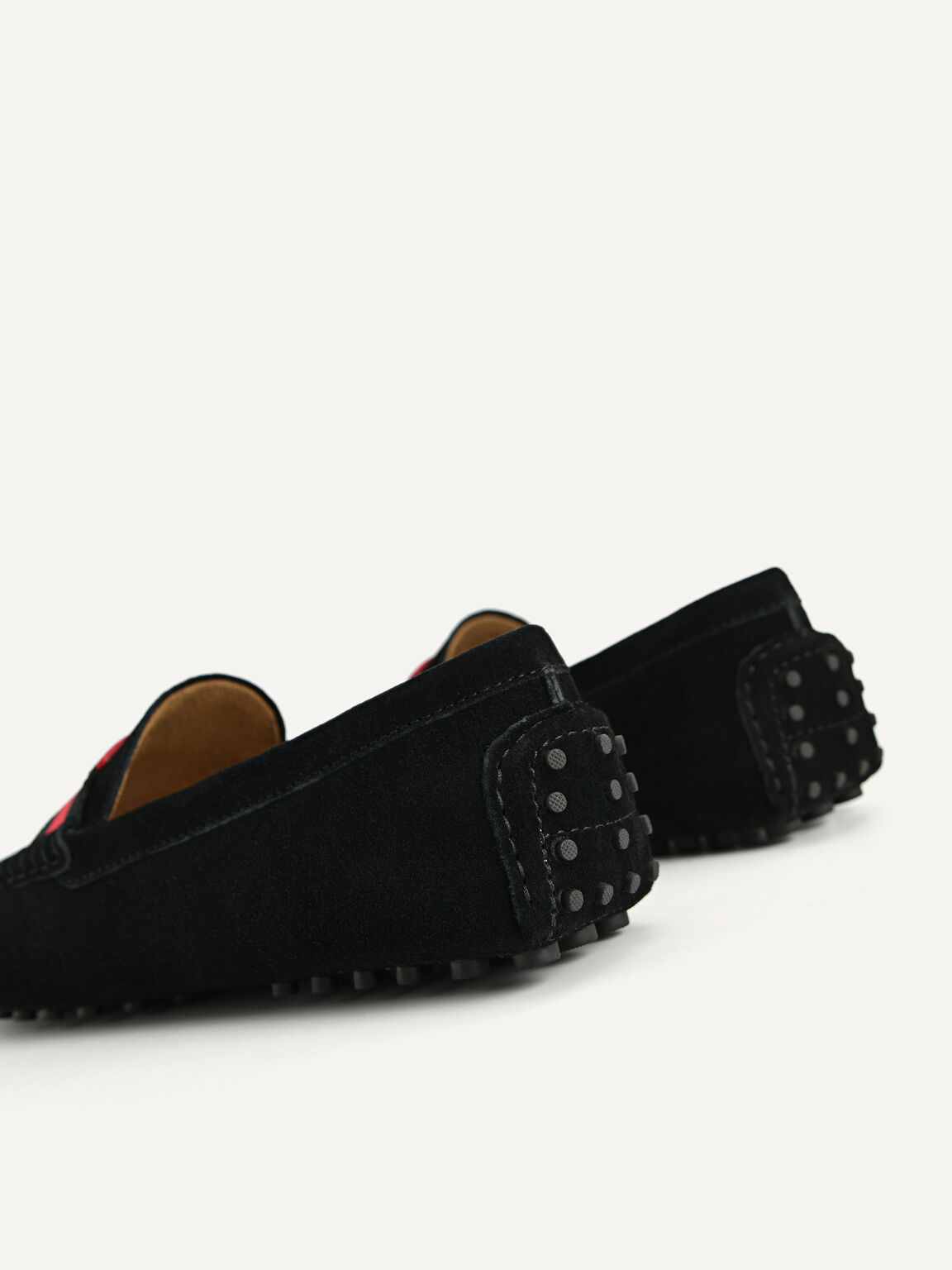 Suede Moccasins with Nylon Band, Black