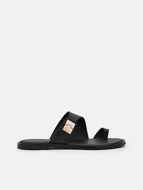 Jatte Leather Sandals, Black