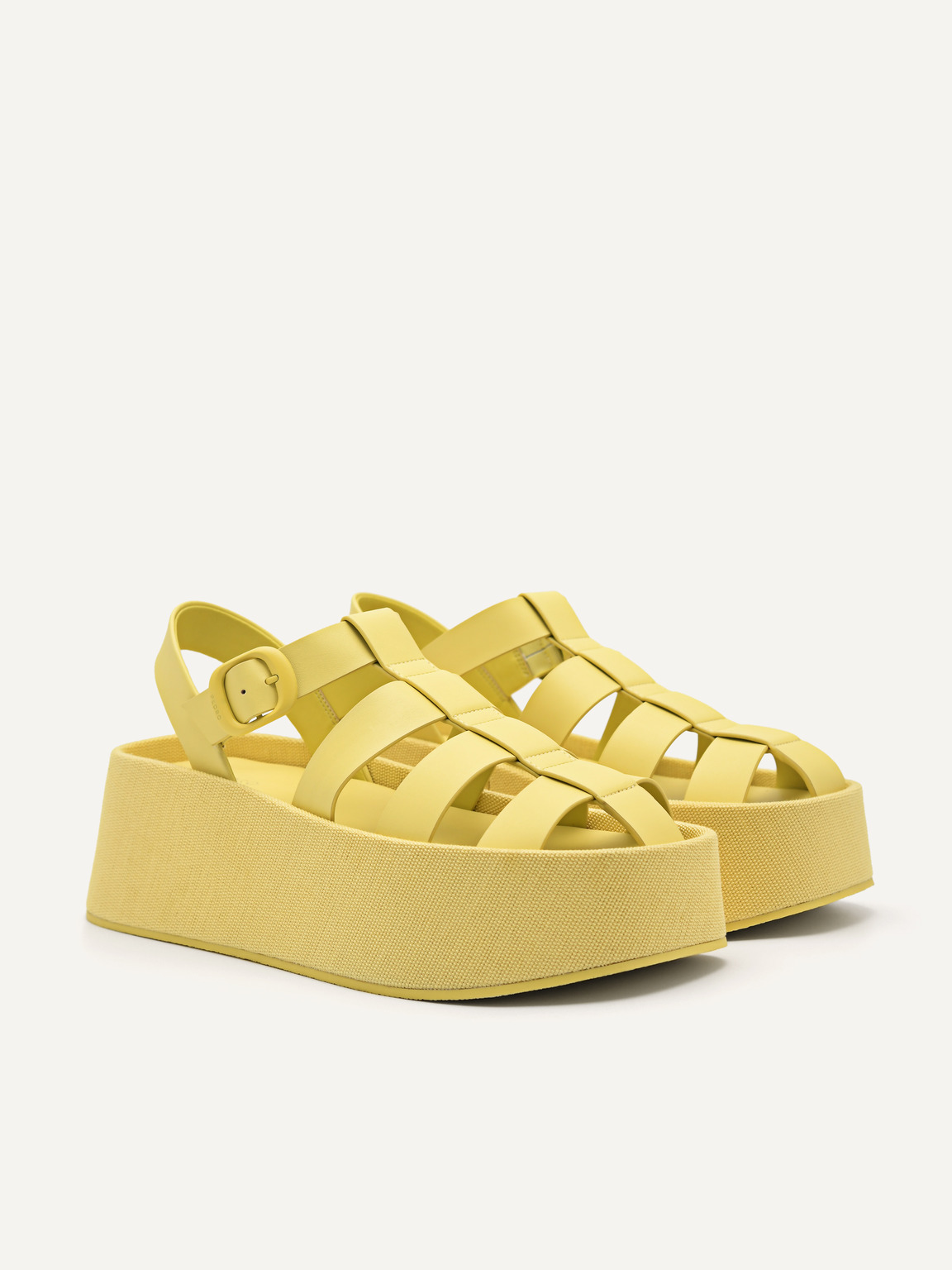 Palma Platform Sandals, Yellow