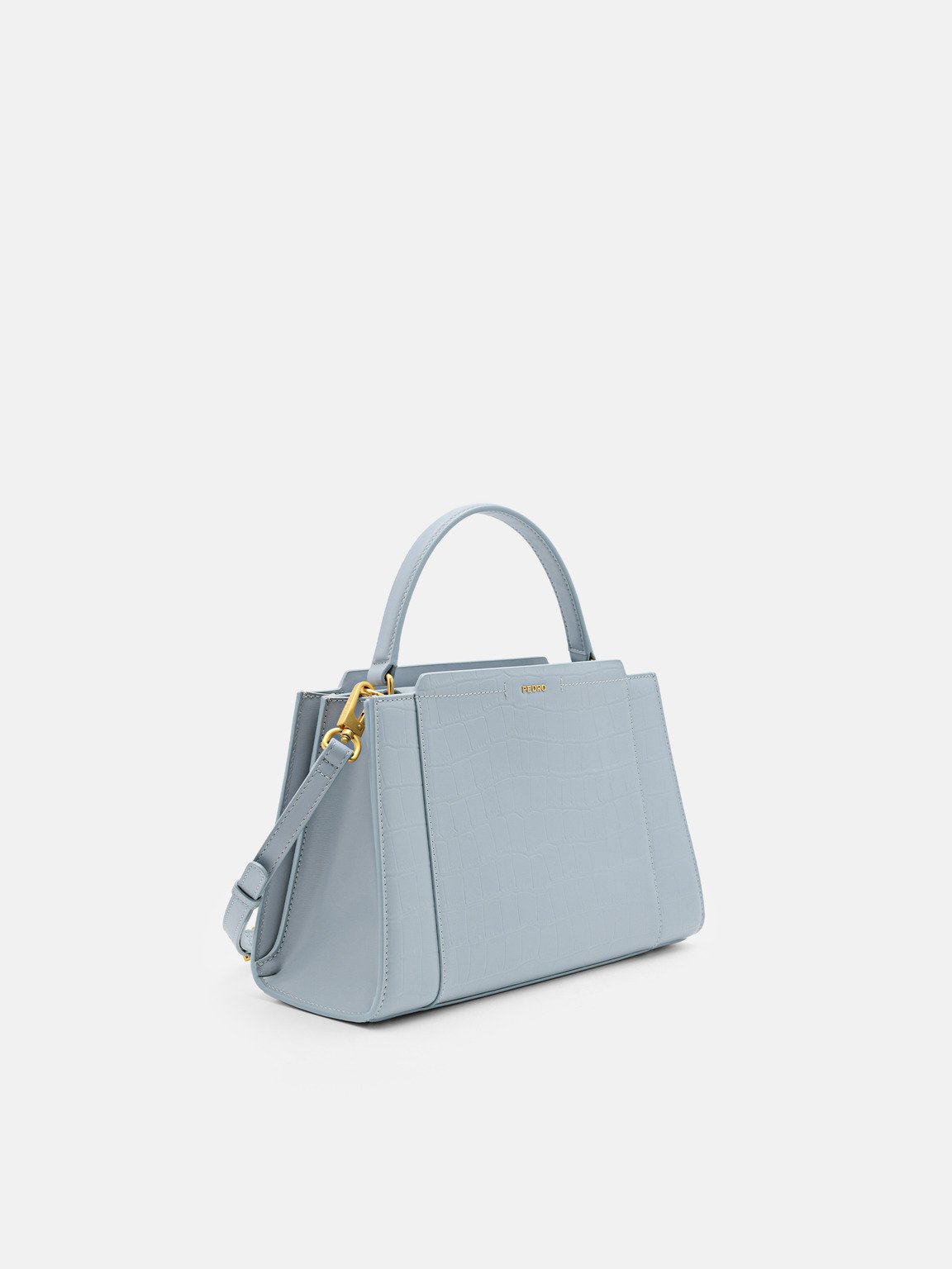 PEDRO Studio Ida Leather Handbag, Slate Blue