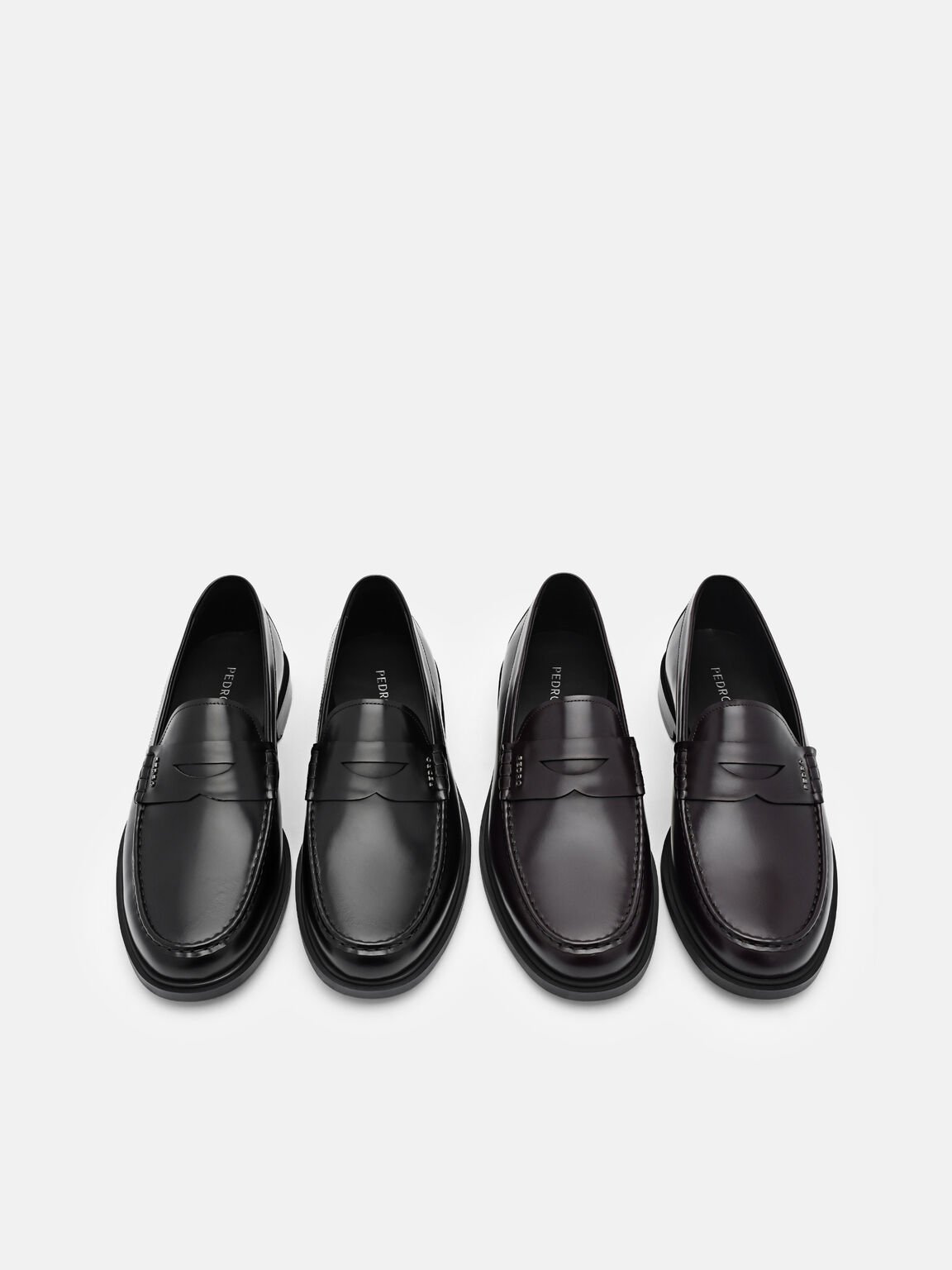 Keith Leather Penny Loafers, Mahogany