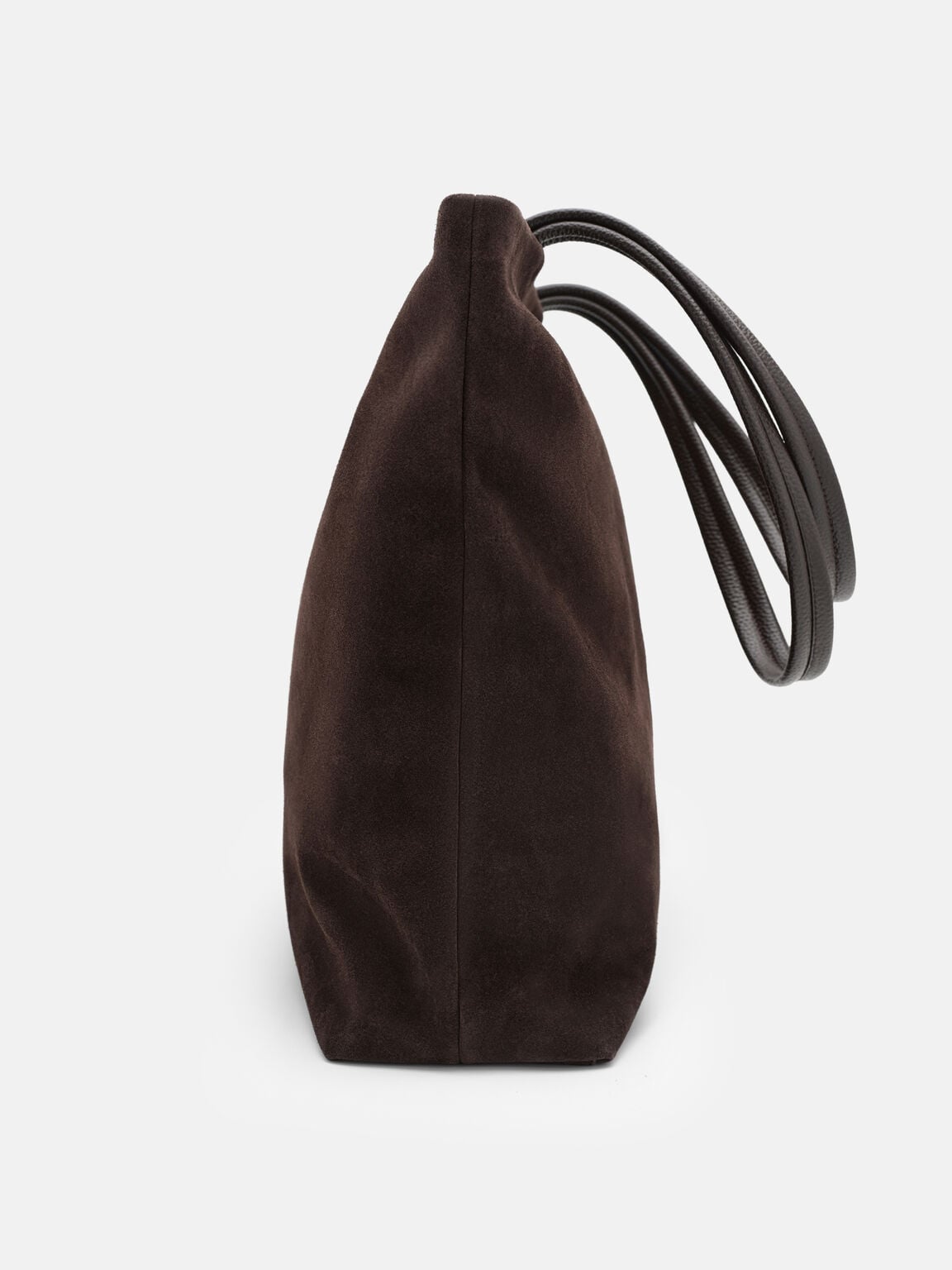 Asher Suede Tote Bag, Espresso Brown Suede