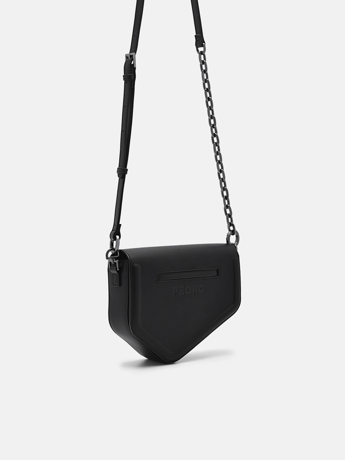 Black Taper Leather Mini Sling Bag - PEDRO SG