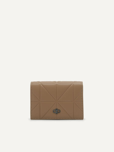 PEDRO Icon Leather Card Holder in Pixel, Taupe