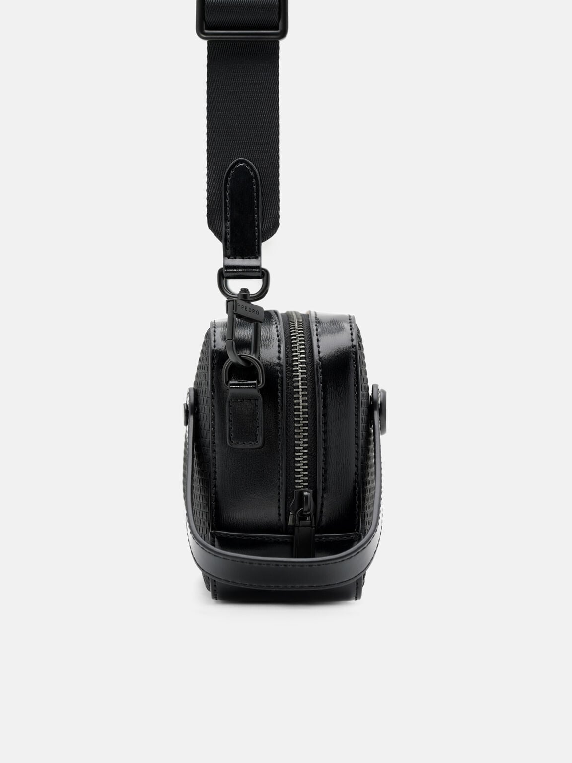 Leather Sling Bag, Black