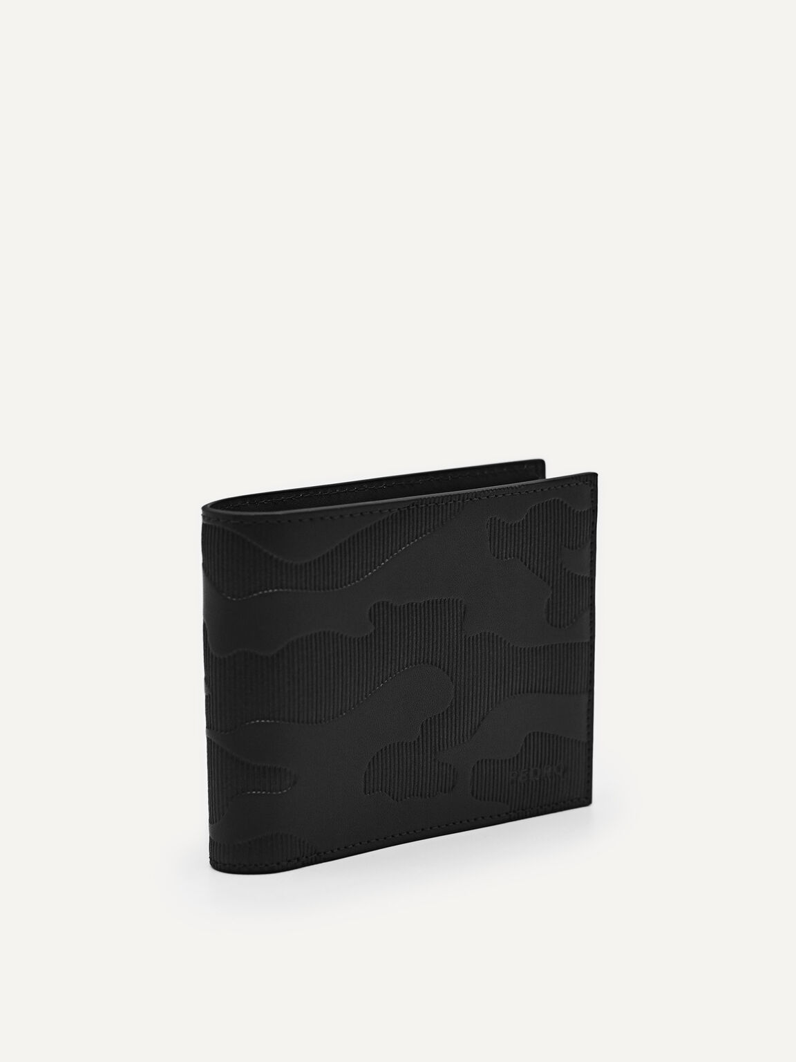 Leather Bi-Fold Coin Wallet, Black