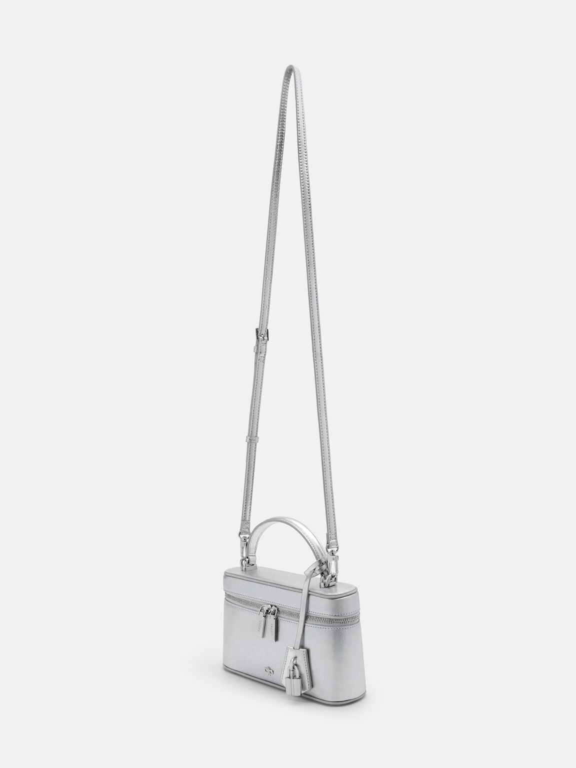 Ari Leather Shoulder Bag, Silver