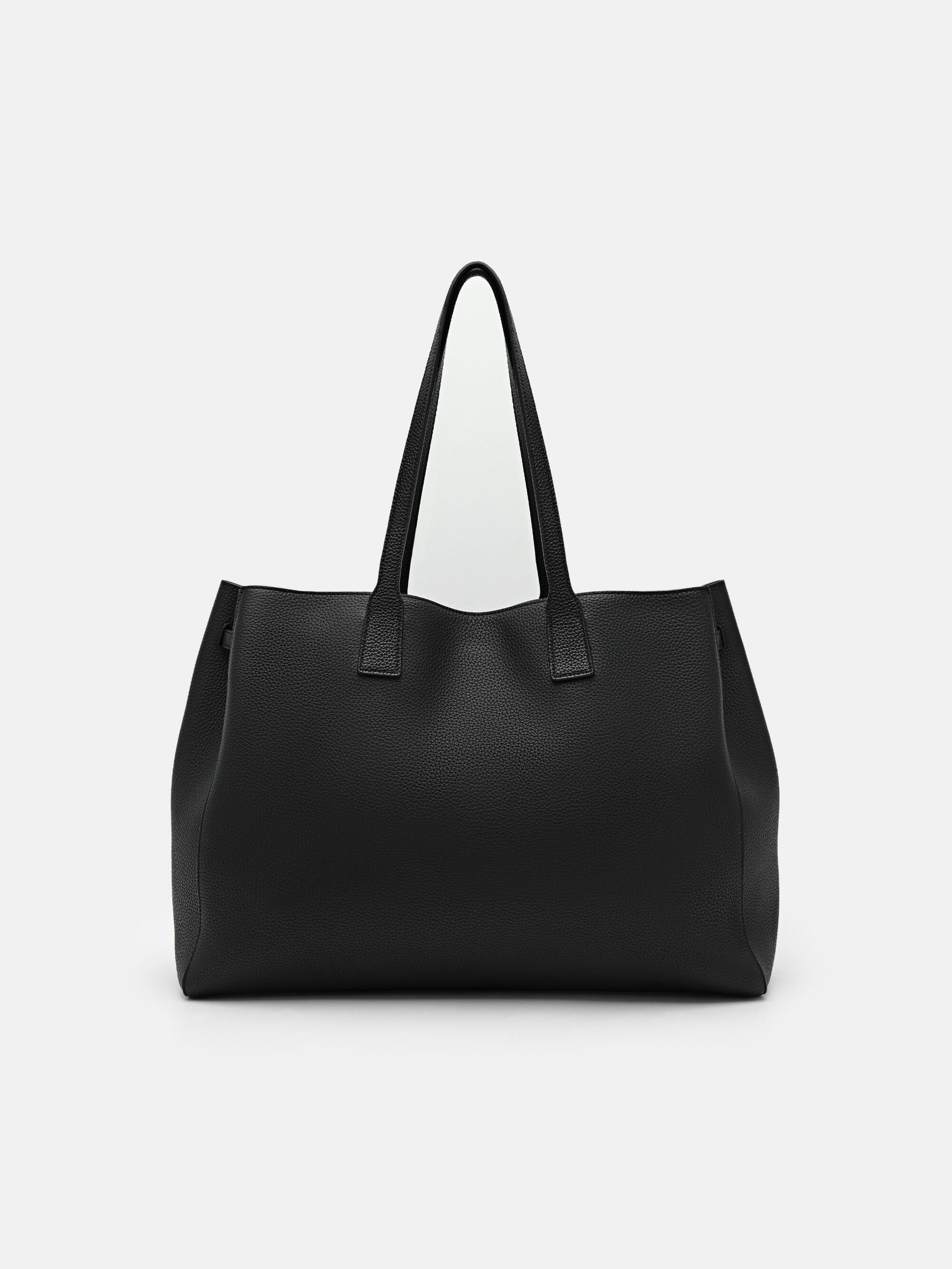 Black Demi Oversized Leather Tote Bag - PEDRO US