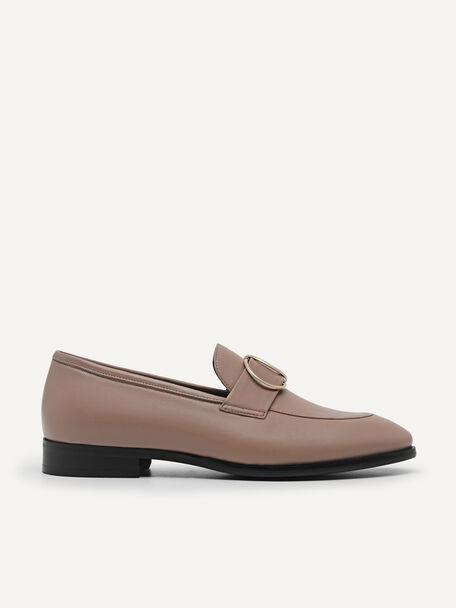 Leather Loafers, Nude, hi-res