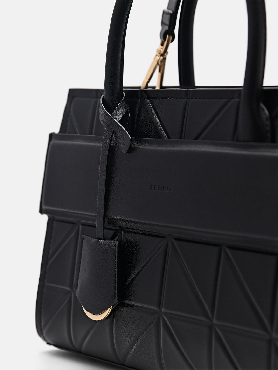 PEDRO Studio Bella Leather Handbag in Pixel, Black