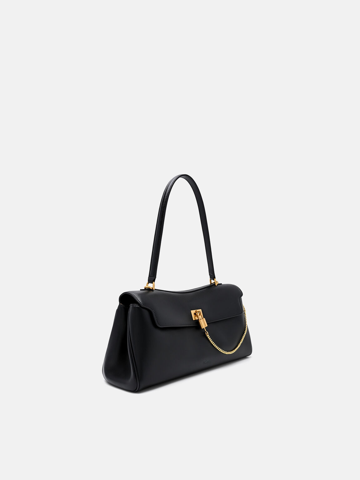Mirelle Leather Shoulder Bag, Black