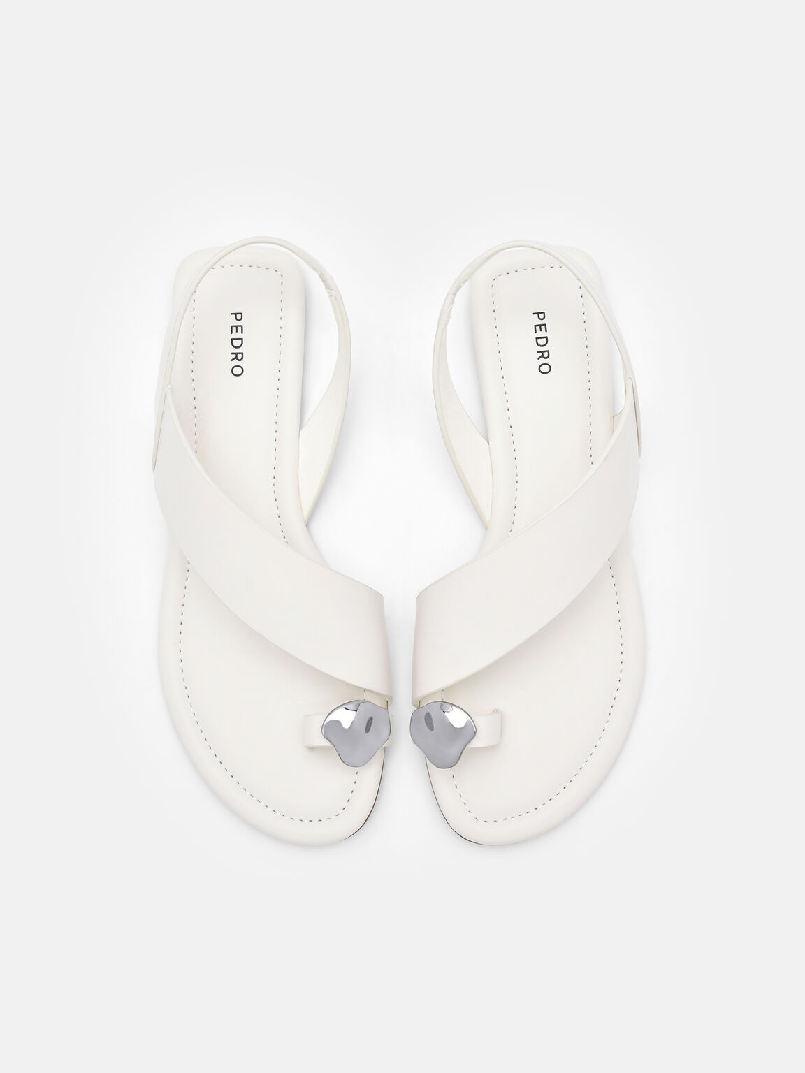 Alexis Leather Slingback Sandals, Chalk