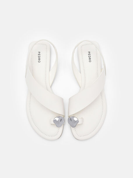 Alexis Leather Slingback Sandals, Chalk