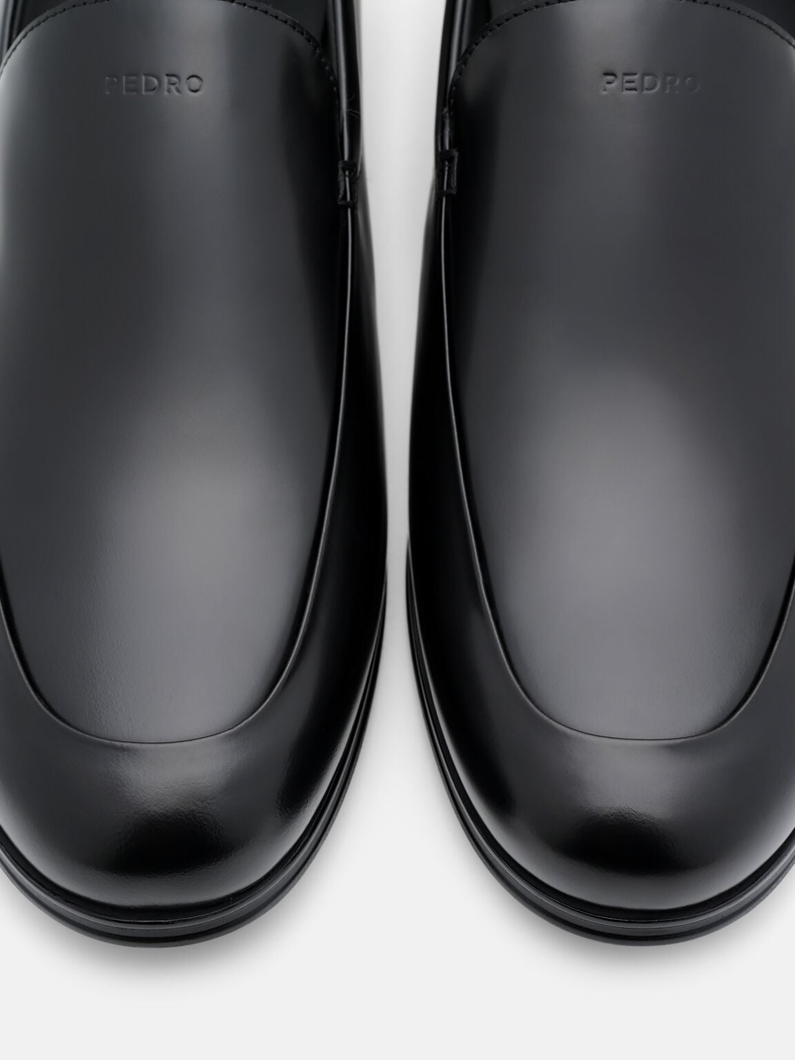 Boxed Leather Loafers, Black Box