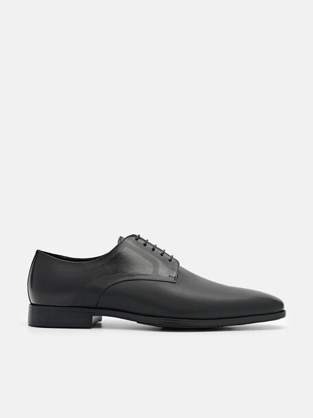 Altitude Lightweight Embossed Leather Derby Shoes, Black