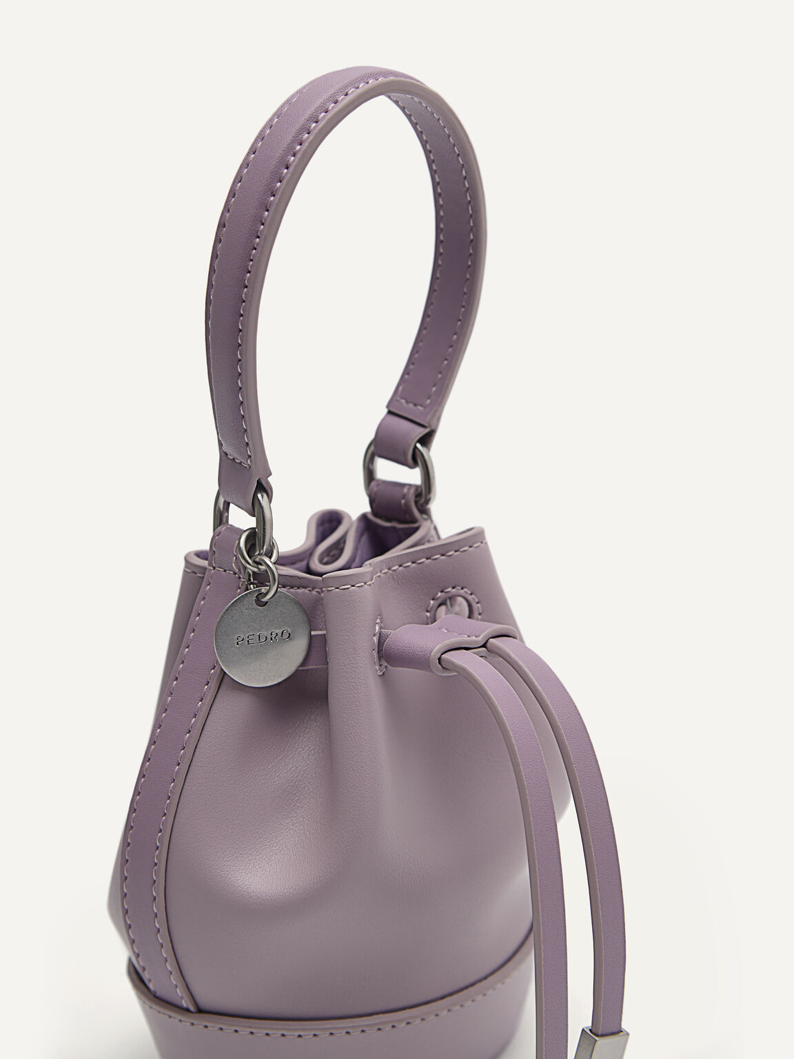 Mini Bucket Pouch with Long Strap, Lilac