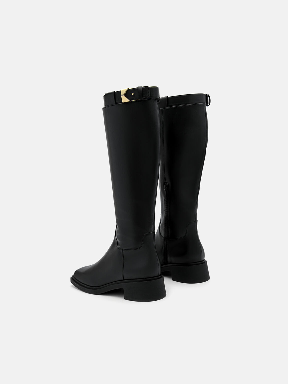 Marion Leather Knee Boots, Black