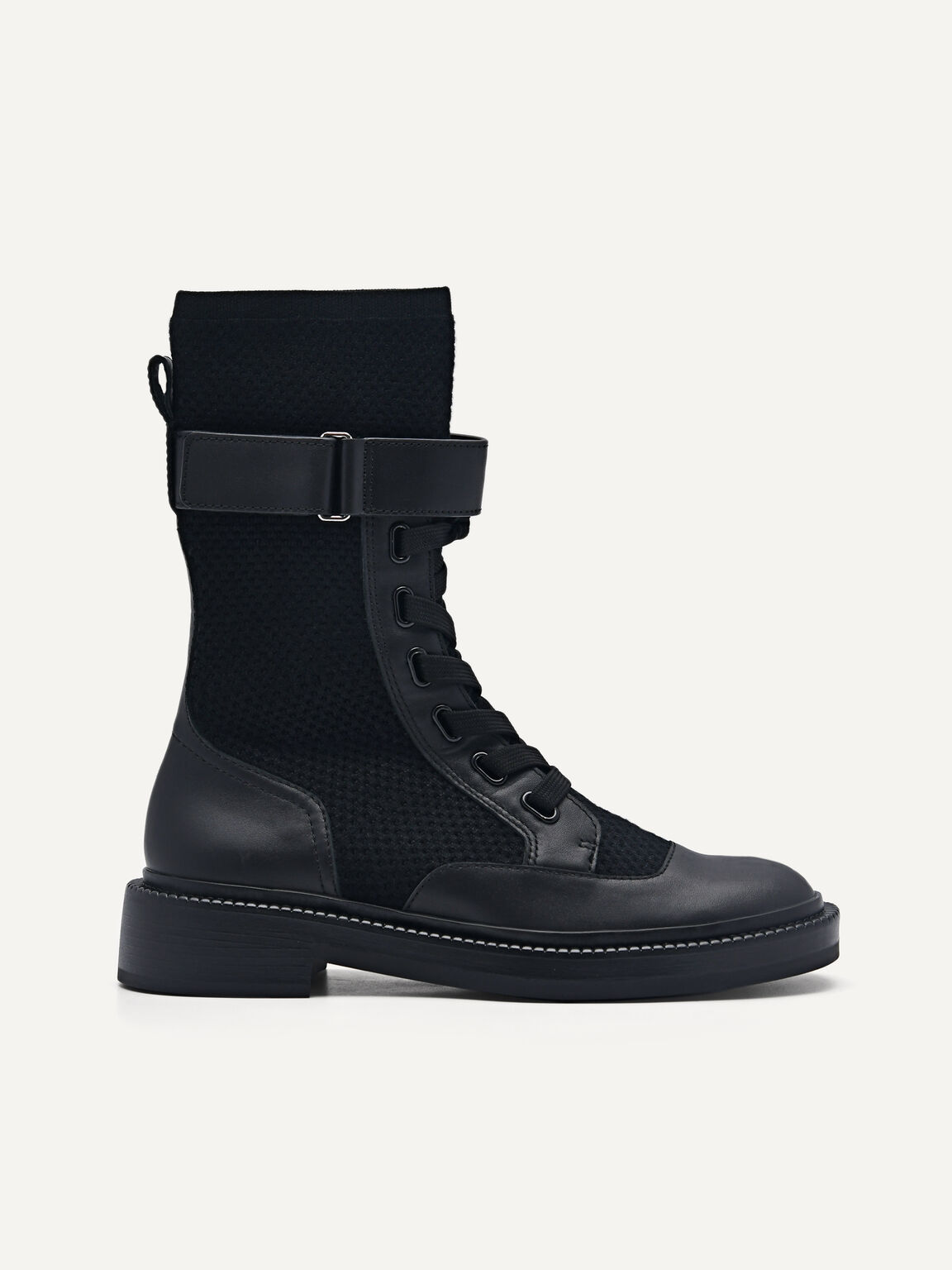 Leather Marianne Boots, Black