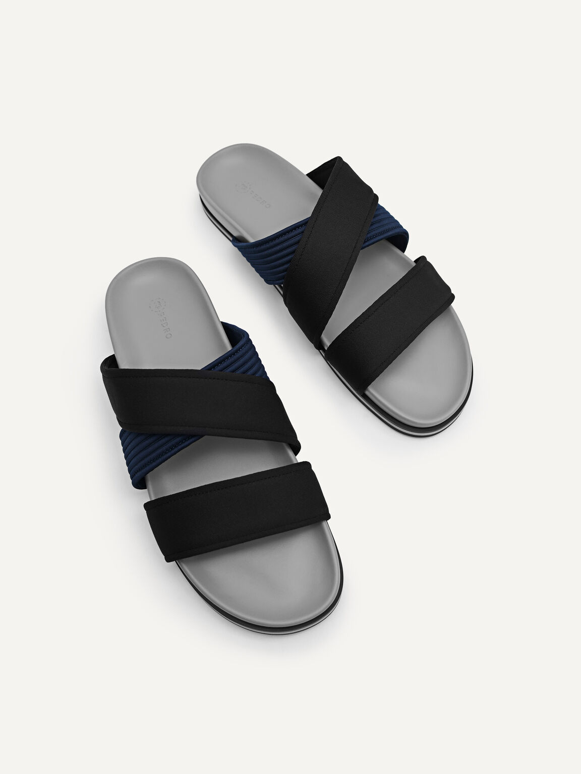 rePEDRO Pleated Sandals, Navy, hi-res