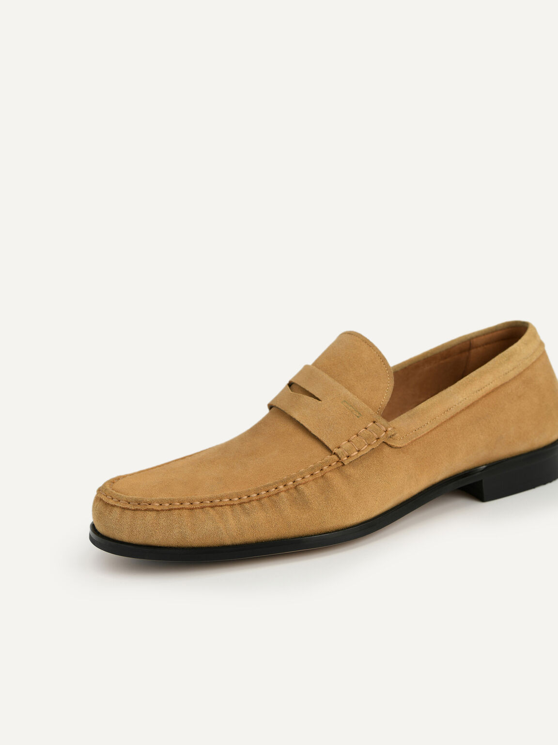 Suede Penny Loafers, Sand