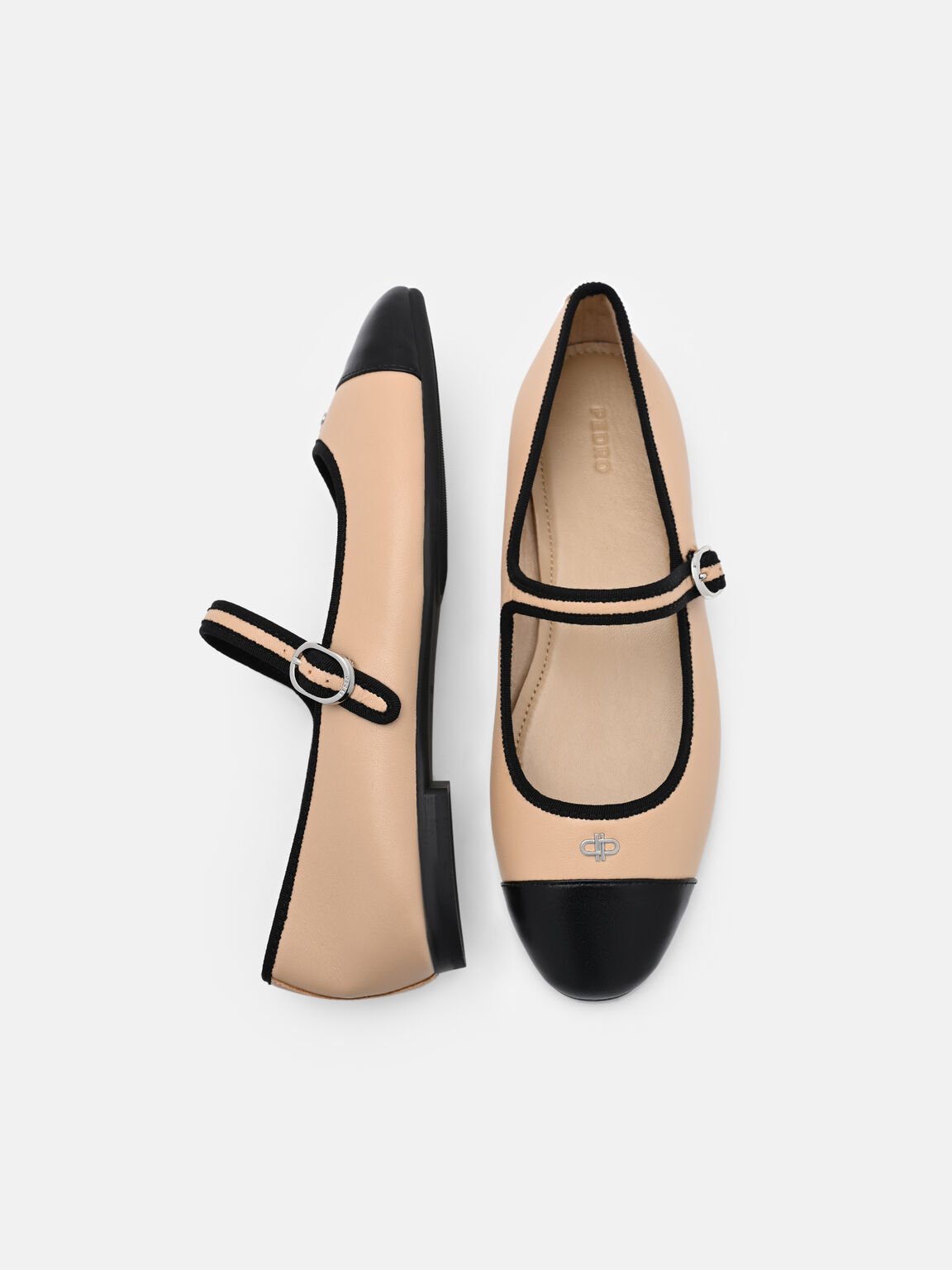 Alina Leather Ballerina Flats, Nude