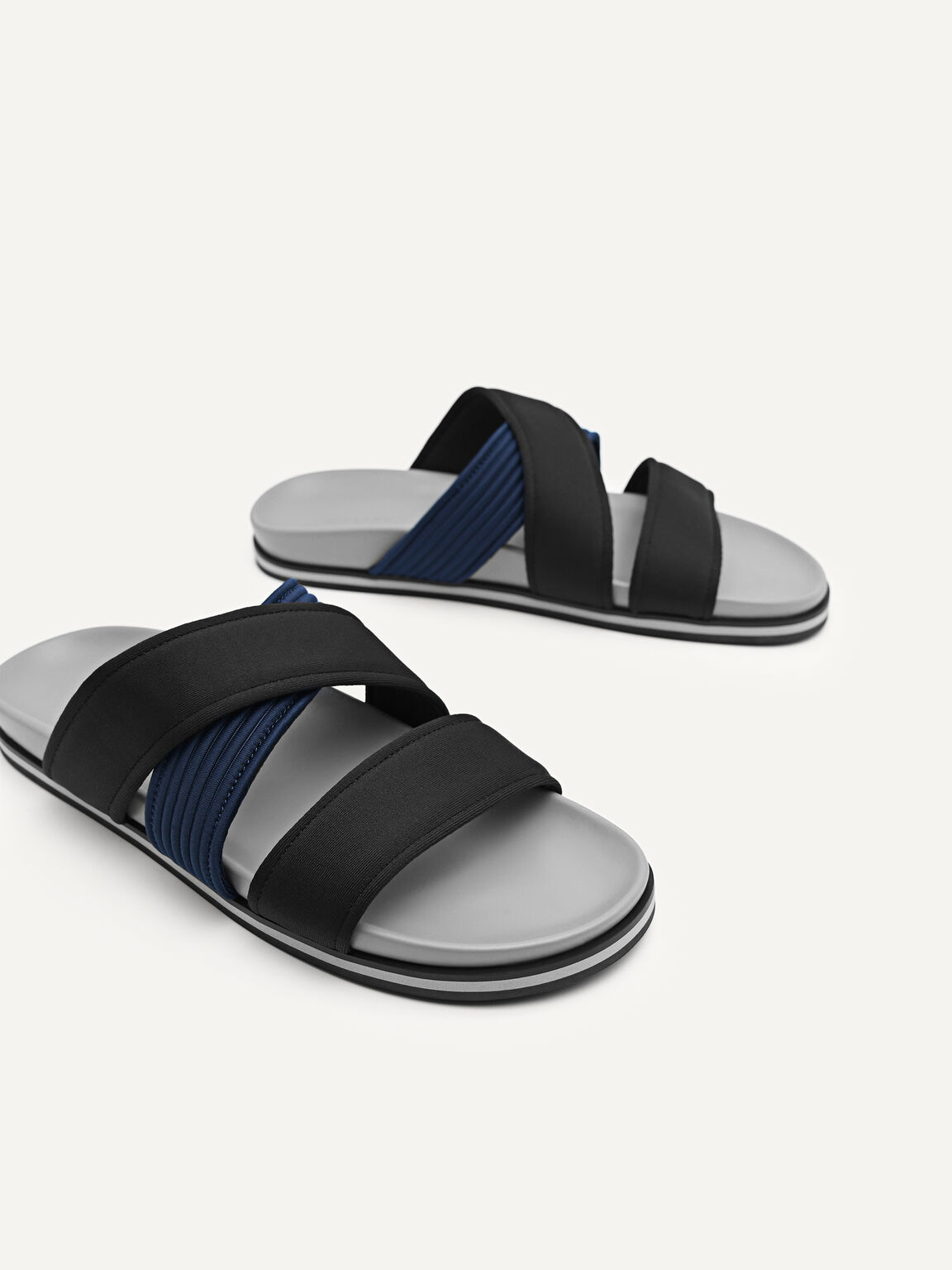 rePEDRO Pleated Sandals, Navy, hi-res