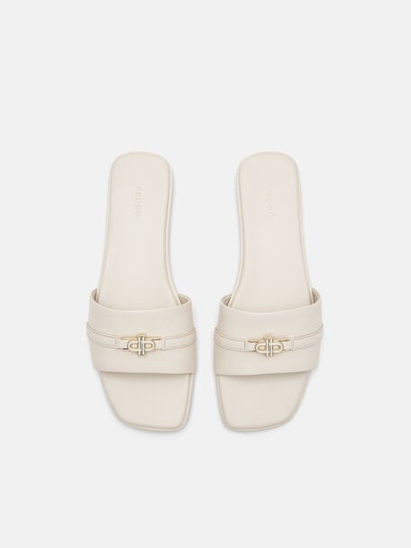 Leather Sandals, Chalk