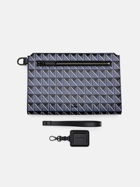 Bastian Axxis Clutch Bag, Blue Canvas