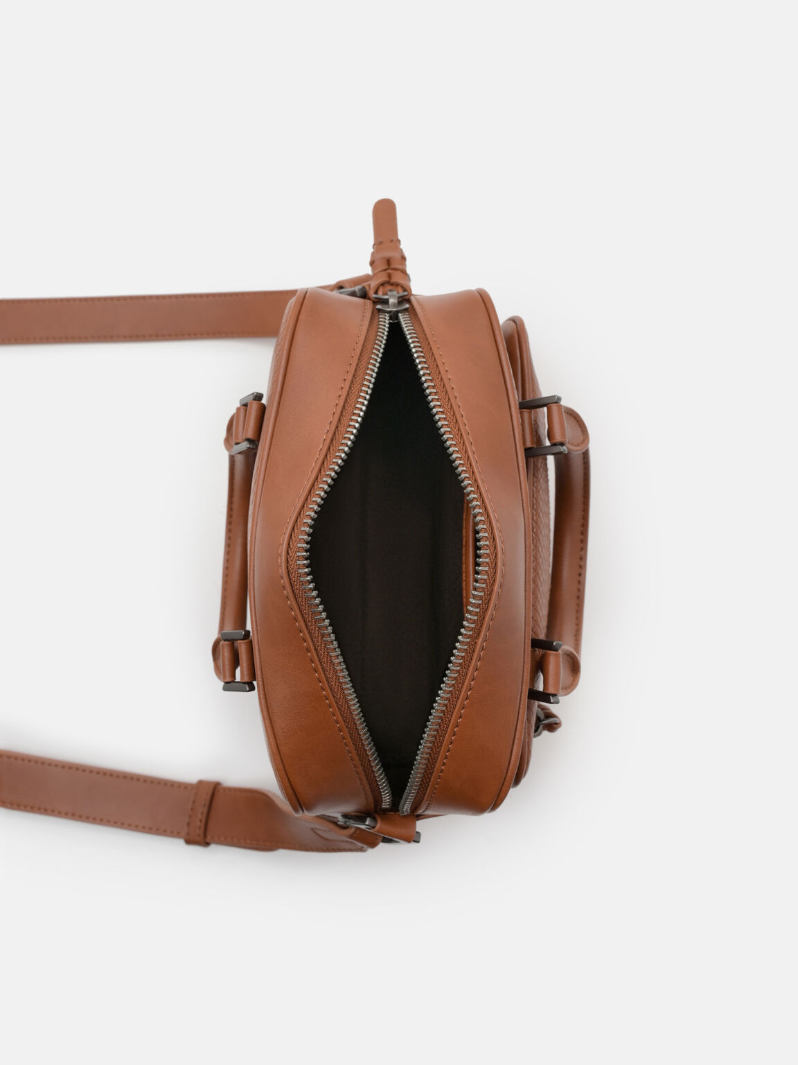 Crosby Crossbody Bag, Cognac Embossed