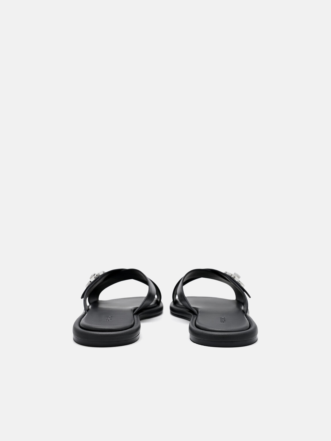 Sienna Leather Cross Sandals, Black