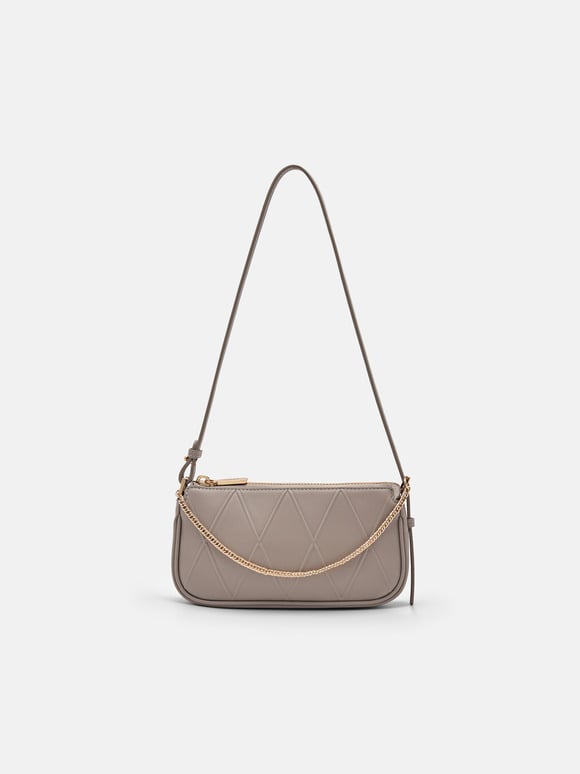 Maddy Leather Sling Pouch, Taupe