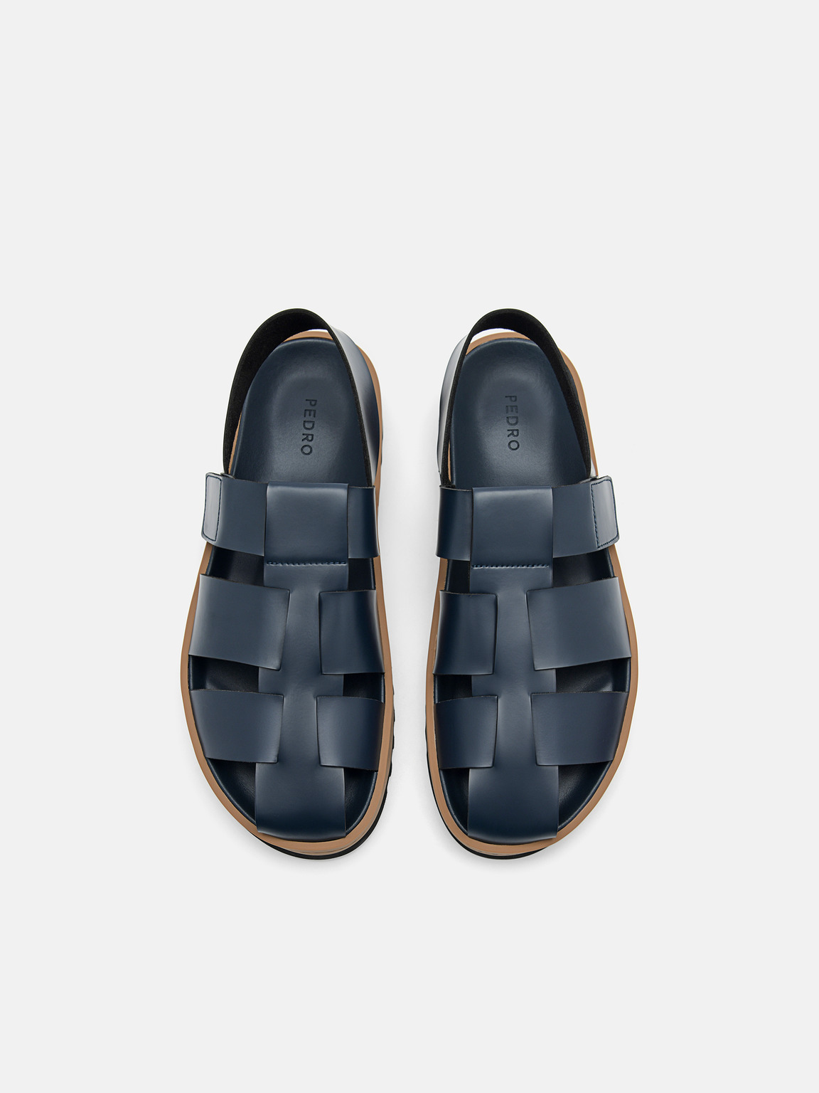 George Caged Sandals, Navy