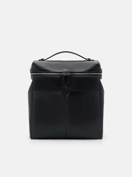 Alyssa Tumbled Leather Backpack, Black Tumble